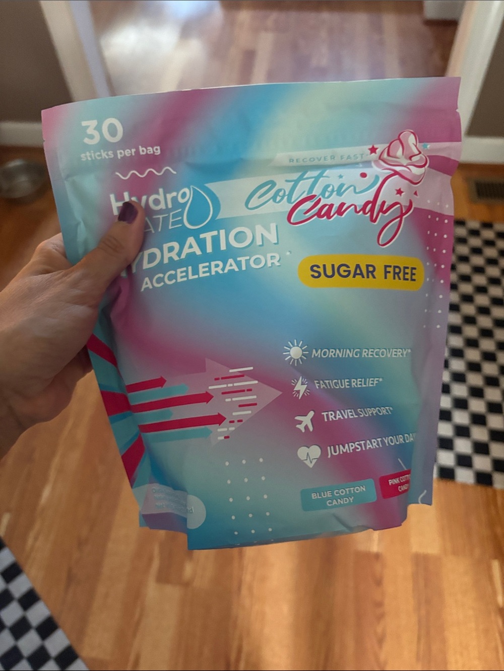 Cotton Candy Hydration Accelerator - Sugar Free, Blue/Pink